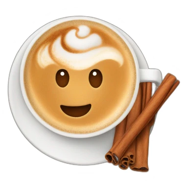 Cappuccino with cinnamon sticker