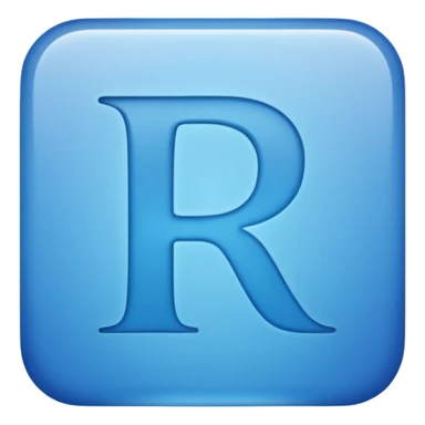 capital letter "R" printed in blue color square shape in center sticker