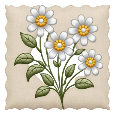 linen cloth with embroidery sticker