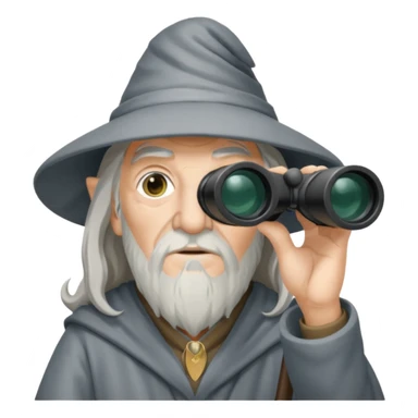 gandalf wizard watching in the binocular sticker