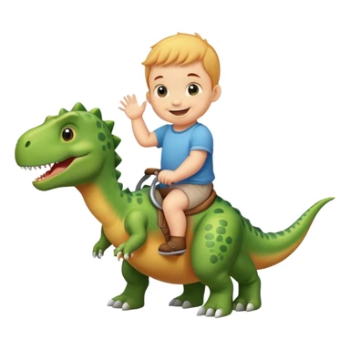 Baby riding a dinosaur  sticker