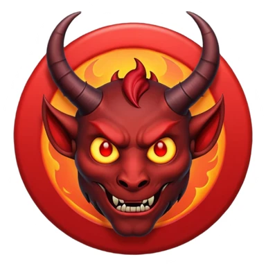 Red evil circle with horns sticker