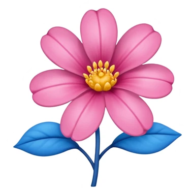 Um emoji da flor rosa só que com coloração azul sticker