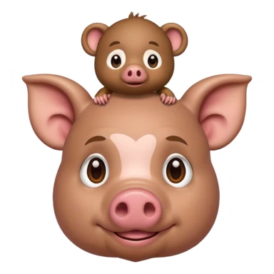 El cerdito de Moana con un monito en su cabeza sticker