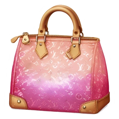 Pink ombre glitter Louis Vuitton bag realistic  sticker