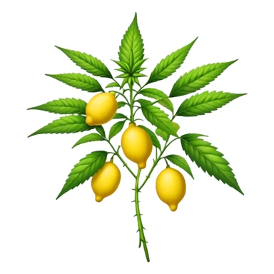 Marijuana plant with lemons sticker