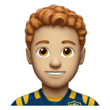red haired kid with boca juniors jersey sticker