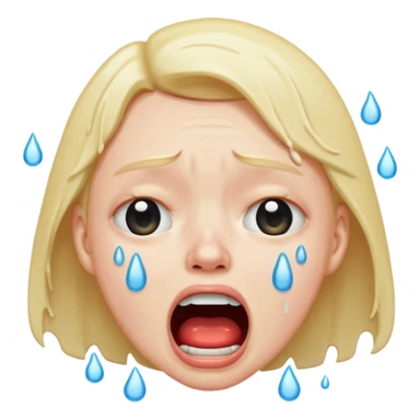 make a super sad face that its crying so hard that his mouth is super wide sticker