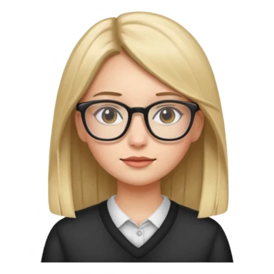 Chica con lentes cabello lacio sticker