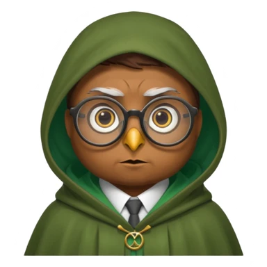 owl professor in green cloak  sticker