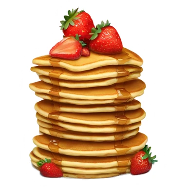 a stack of pancakes topped with strawberries sticker
