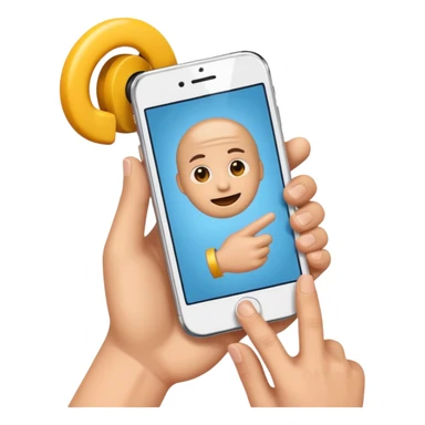 Create an emoji of a hand lifting a phone to answer a call."
 sticker