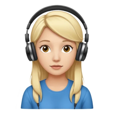 blonde woman wearing headphones sticker