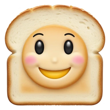 Slice of white bread with a smiley face, Bimbo bread sticker