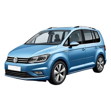 Blue Volkswagen Touran MPV at 3/4 angle sticker