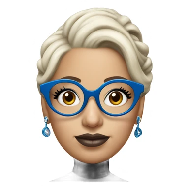Lady gaga blue eyes black glasses realistic updo holding handbag  sticker