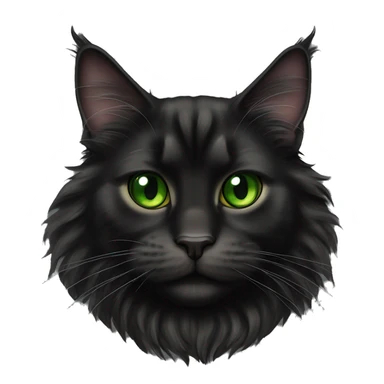 Black Maine coon cat full body belly up green eyes sticker