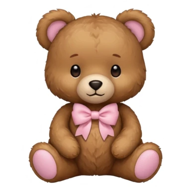 Teddy bear with light pink bow  sticker