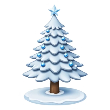 White christmas tree with dozens of cold theme decoration  sticker