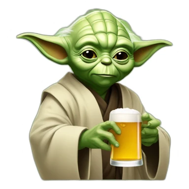 Maître Yoda qui boit une bière  sticker