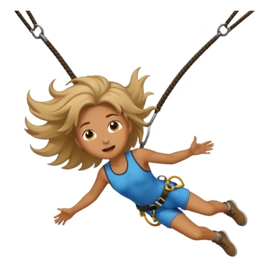 bungee jumping face only with hair flying sticker