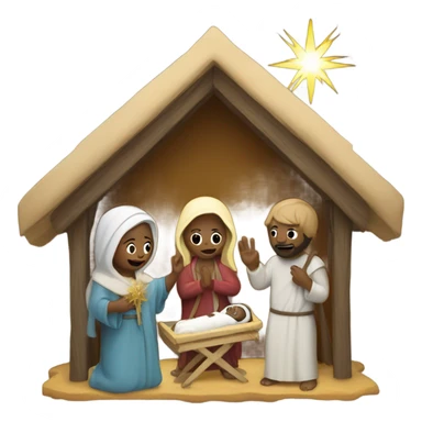 Nativity scene sticker