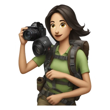 woman photographer fujifilm camera hiking taking photo brunette sticker