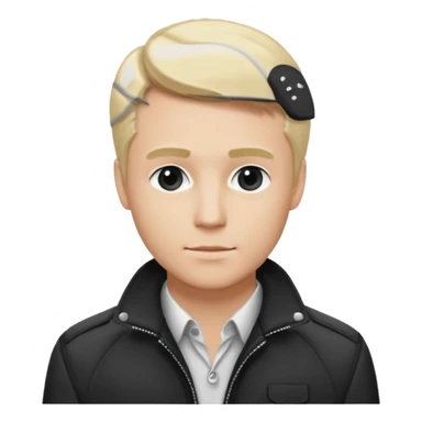 balck and white photo man blonde in classic jacket sticker