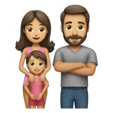 Padre y madre con una hija y dos hijo sticker