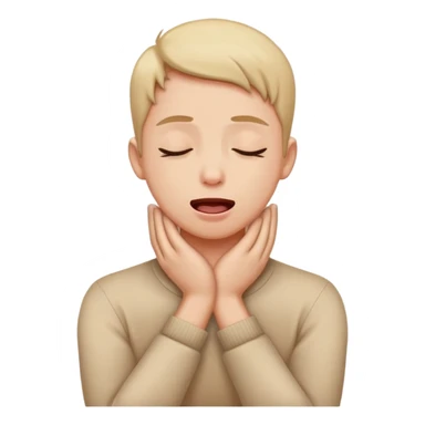 person hold neck crossed hands crossed tongue out eyes closed sticker