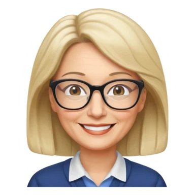 Catherine is 53 years old, she live with her husband and she is a literature teacher sticker