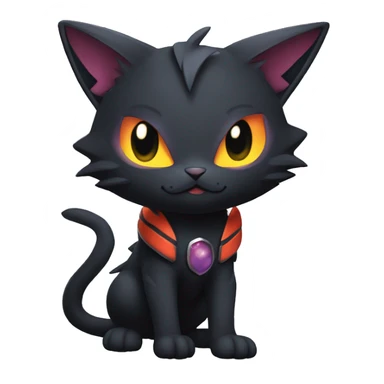 Cool Cute Edgy Black Dark Chibi Cat-Noibat-Noivern-Litten-Pokémon-Fakémon-hybrid sticker