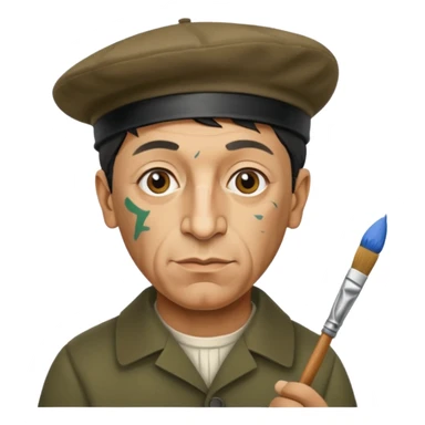 pablo picasso is painting on canvas sticker