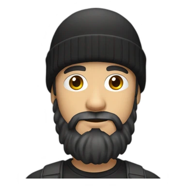 white-man-with-mohawk-hair-and-long-black-beard-with-a-black-beanie-hat sticker