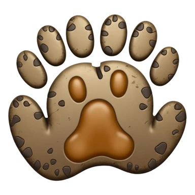 Paw prints for a dog with 3 legs, 4 toes on each foot  sticker