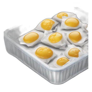 food packed in trays under airtight foil, side angle sticker