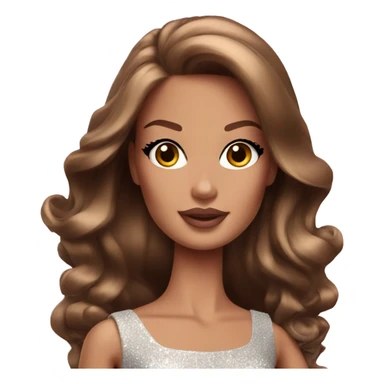 glamorous barbie with brown hair sticker