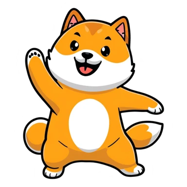 happy shiba inu dancing sticker