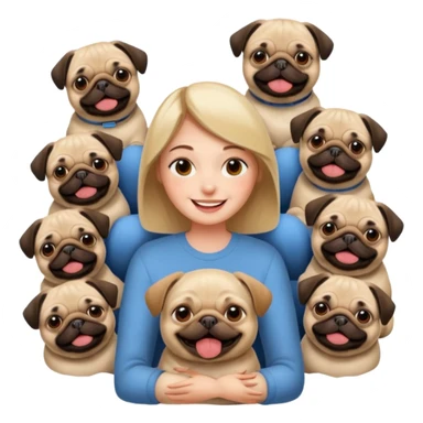 Good morning with pugs sticker