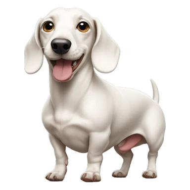 White dachshund with huge muscles sticker