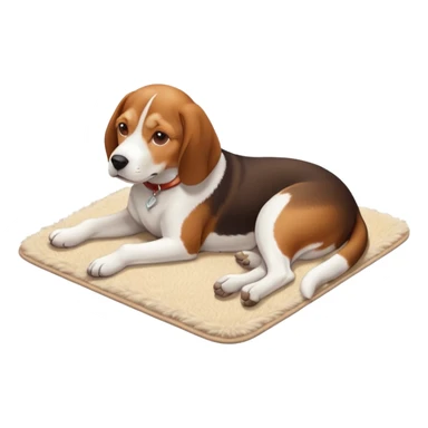 Beagle dog resting room isometric sticker