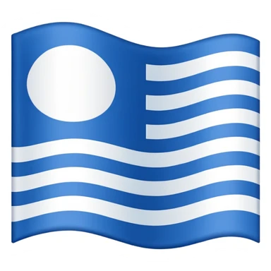 Flag with 3 horizontal lines: white, blue, white sticker