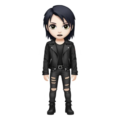 emo rockstar nonchalant vampire sticker