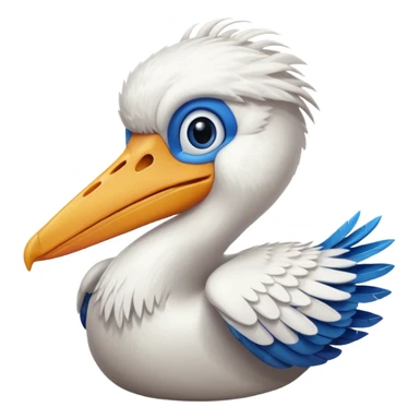 Create a really simple cartoon pelican emoji that i can copy and paste into text sticker