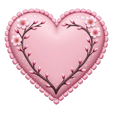 sakura heart with a dotted border sticker