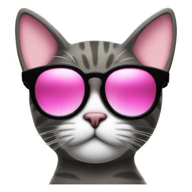 Cat with a pink hate n star sunglasses  sticker