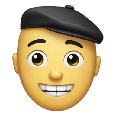 A bald gut with black cap waving and smiling sticker