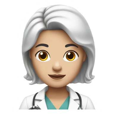 White female doctor with black hair and pink accessories sticker