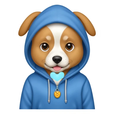 Dog wearing a hoodie sticker