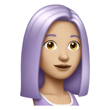 White woman with lilac colored straight hair sticker